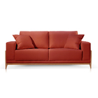 Sofá 3 Lugares Fixo Living Bellagio Veludo Vermelho 05 2,10m