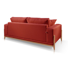 Sofá 3 Lugares Fixo Living Bellagio Veludo Vermelho 05 2,10m