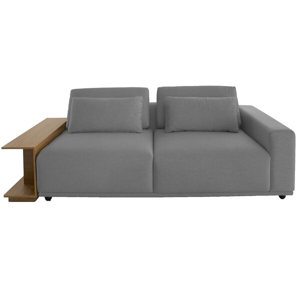 Sofá 3 Lugares Fixo Living Com Braço Divisor De Ambiente Esqu