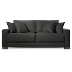 Sofá 3 Lugares Fixo Living Hotello Veludo Preto 2,00m