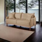 Sofá 3 Lugares Fixo Living Madri Linho 200cm Bege Médio