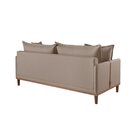 Sofá 3 Lugares Fixo Living Madri Linho 200cm Bege Médio