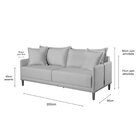 Sofá 3 Lugares Fixo Living Madri Linho 200cm Bege Médio