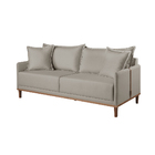Sofá 3 Lugares Fixo Living Madri Suede Bege Medio 2,00m