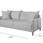 Sofá 3 Lugares Fixo Living Madri Suede Verde 2,00m