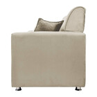 Sófa 3 Lugares Fixo Tokyo Veludo Bege Marfim - Speciale Home