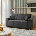 Sofá 3 Lugares Fixo Tokyo Veludo Cinza Chumbo - Star Confort