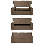 Sófa 3 Lugares Fixo Tokyo Veludo Marrom Castor - Speciale Home