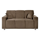 Sófa 3 Lugares Fixo Tokyo Veludo Marrom Castor - Speciale Home