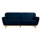 Sofá 3 Lugares Floret Veludo Azul Marinho