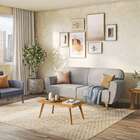 Sofá 3 Lugares Floret Veludo Cinza Claro