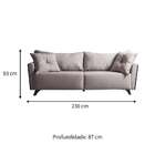 Sofá 3 Lugares Gales 230 Cm Soft Marrom Claro