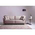 Sofá 3 Lugares Gales Veludo Bege 210 Cm