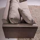 Sofá 3 Lugares Gales Veludo Bege 230 Cm