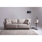 Sofá 3 Lugares Gales Veludo Bege 230 Cm