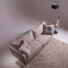 Sofá 3 Lugares Gales Veludo Bege 230 Cm