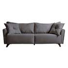 Sofá 3 Lugares Gales Veludo Cinza 210 Cm
