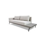 Sofá 3 Lugares Game Linho Bege Living Contemporâneo Neo Mescl