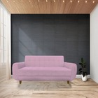 Sofá 3 Lugares Golden Suede Rosa Bebê - D'classe Decor