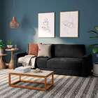 Sofá 3 Lugares Hit Veludo Preto 230 Cm