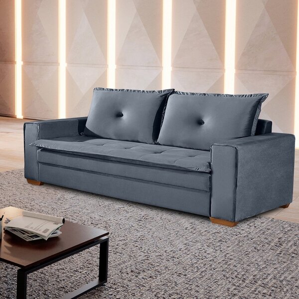 Sofá 3 Lugares Ipanema Fibra Siliconada Cinza