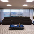 Sofá 3 Lugares Jacarta Reclinável Elétrico 317 Cm Couro Marro