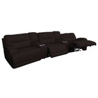 Sofá 3 Lugares Jacarta Reclinável Elétrico 317 Cm Couro Marro