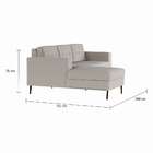 Sofá 3 Lugares Joy Com Chaise Esquerdo Pé Palito Linho Cotton