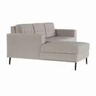 Sofá 3 Lugares Joy Com Chaise Esquerdo Pé Palito Linho Cotton