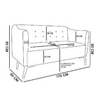 Sofá 3 Lugares Julia Suede Pés Villach Preto - D'rossi - Azul