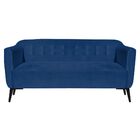 Sofá 3 Lugares Julia Suede Pés Villach Preto - D'rossi - Azul