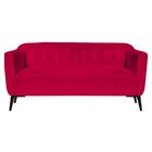 Sofá 3 Lugares Julia Suede Pés Villach Preto - D'rossi - Verm