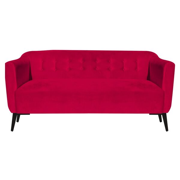 Sofá 3 Lugares Julia Suede Pés Villach Preto - D'rossi - Verm