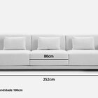 Sofá 3 Lugares King Size Revestimento Em Sarja 252cm Azul Méd