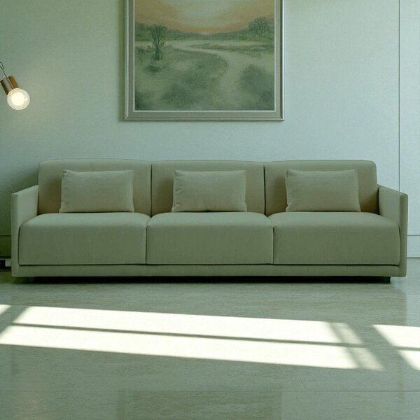 Sofá 3 Lugares King Size Revestimento Em Sarja 252cm Nov005 V