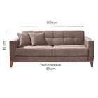 Sofá 3 Lugares Kivik Capitonê Caqui