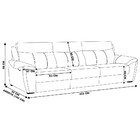 Sofá 3 Lugares Komodo Elétrico 303cm Couro Azul G40 - Gran Be