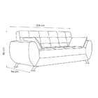 Sofá 3 Lugares Larissa Suede Cinza