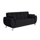 Sofá 3 Lugares Larissa Suede Preto