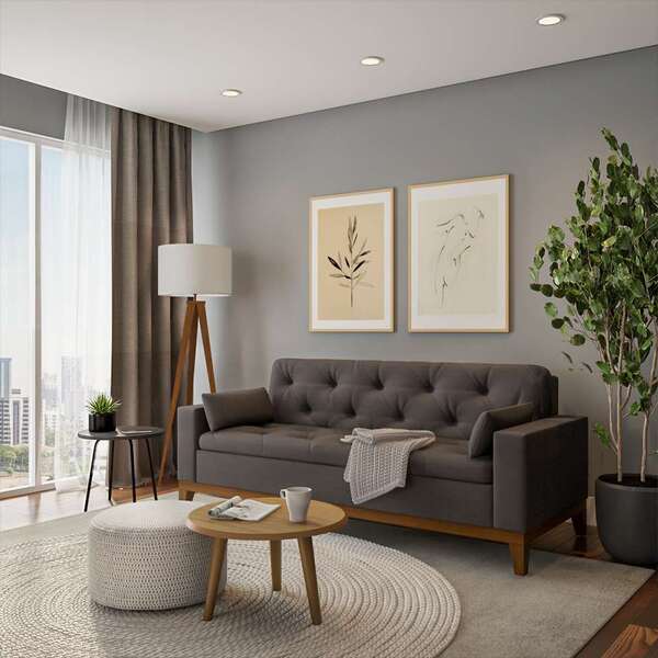 Sofá 3 Lugares Las Vegas I Suede Cinza