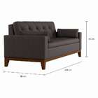 Sofá 3 Lugares Laughlin Suede Cinza