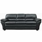 Sofá 3 Lugares Laura 212cm Couro Negro - Gran Belo