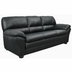 Sofá 3 Lugares Laura 212cm Couro Negro - Gran Belo