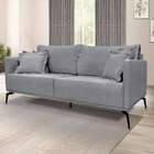 Sofá 3 Lugares Lazio Linho Cinza 180 Cm