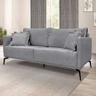 Sofá 3 Lugares Lazio Linho Cinza 200 Cm