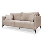 Sofá 3 Lugares Lazio Linho Rústico Areia 180 Cm
