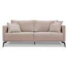 Sofá 3 Lugares Lazio Linho Rústico Areia 200 Cm