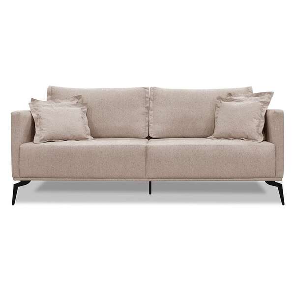 Sofá 3 Lugares Lazio Linho Rústico Areia 200 Cm