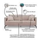 Sofá 3 Lugares Lazio Linho Rústico Areia 220 Cm