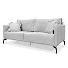 Sofá 3 Lugares Lazio Linho Rústico Grigio 180 Cm